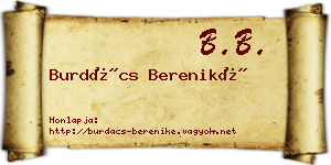 Burdács Bereniké névjegykártya